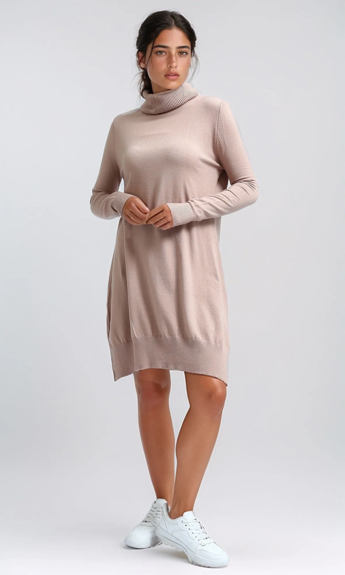 O201306 - Long Sleeve Slip On Pullover - Beige