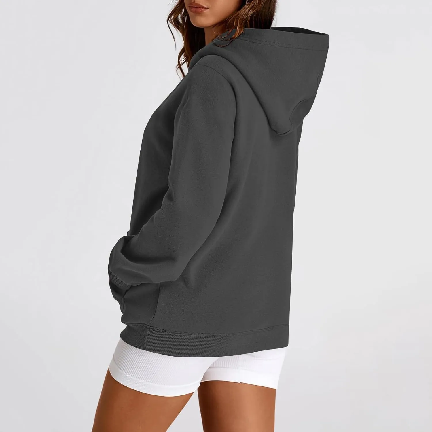 Oversized Hoodie for Women Drawstring Lightweight Pullover Sweatshirts Comfy Y2K Hoodies Fleece Winter Coat w/Pockets