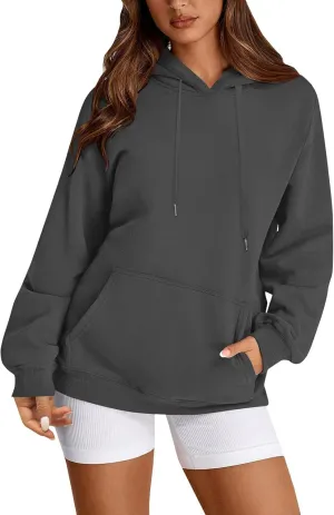 Oversized Hoodie for Women Drawstring Lightweight Pullover Sweatshirts Comfy Y2K Hoodies Fleece Winter Coat w/Pockets