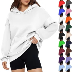 Oversized Sweatshirt for Women Comfort Fleece Hooded Sweatshirts Long Sleeve Pullover Cute Hoodies with Pocket