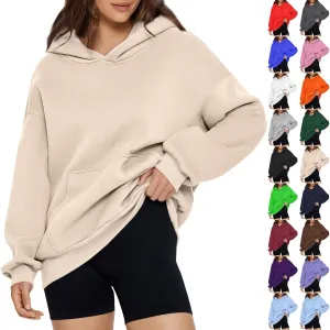 Oversized Sweatshirt for Women Comfort Fleece Hooded Sweatshirts Long Sleeve Pullover Cute Hoodies with Pocket