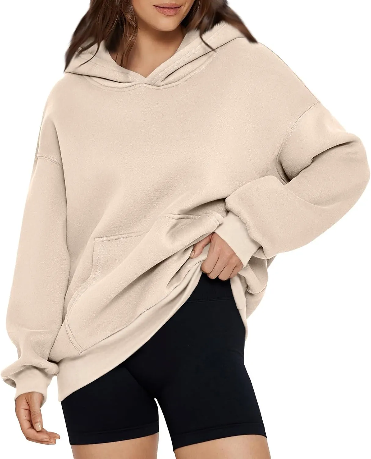 Oversized Sweatshirt for Women Comfort Fleece Hooded Sweatshirts Long Sleeve Pullover Cute Hoodies with Pocket