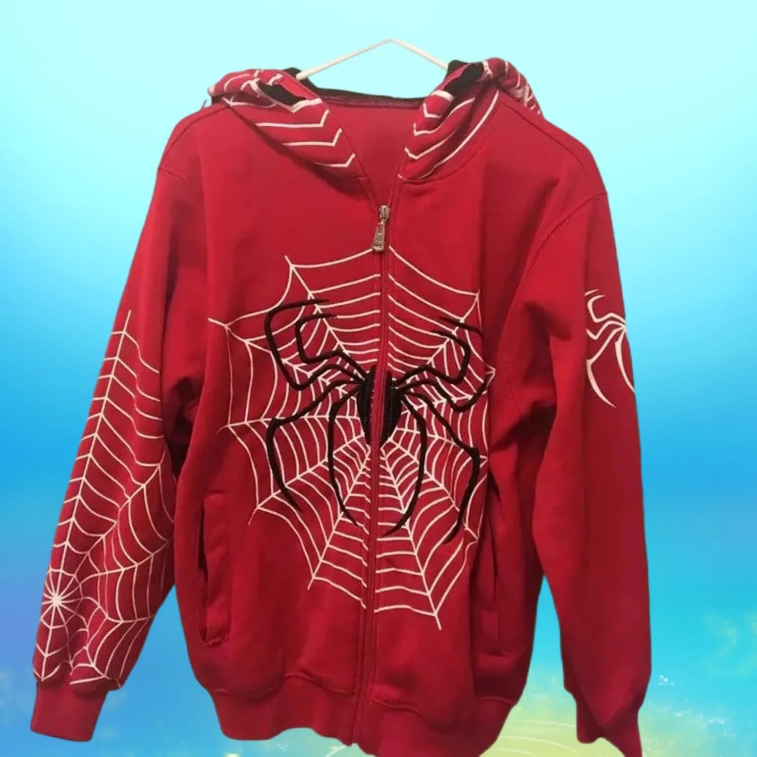 Oversized Zip up Hoodie for Women,Womens Y2k Zip Up Spider Graphic Hoodie,Halloween Rhinestone Oversized Hoodies