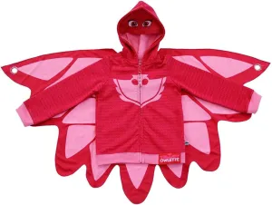 PJ Masks Girls' Toddler Owlette Zip Up Fleece Hoodie with Mesh Mask and Detachable Cape