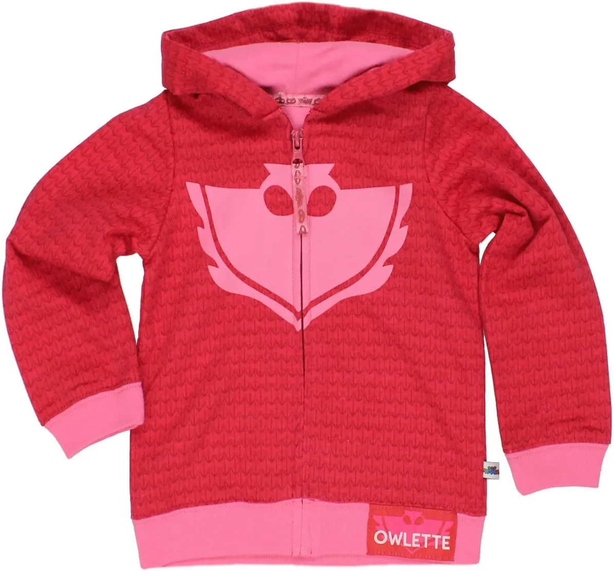 PJ Masks Girls' Toddler Owlette Zip Up Fleece Hoodie with Mesh Mask and Detachable Cape
