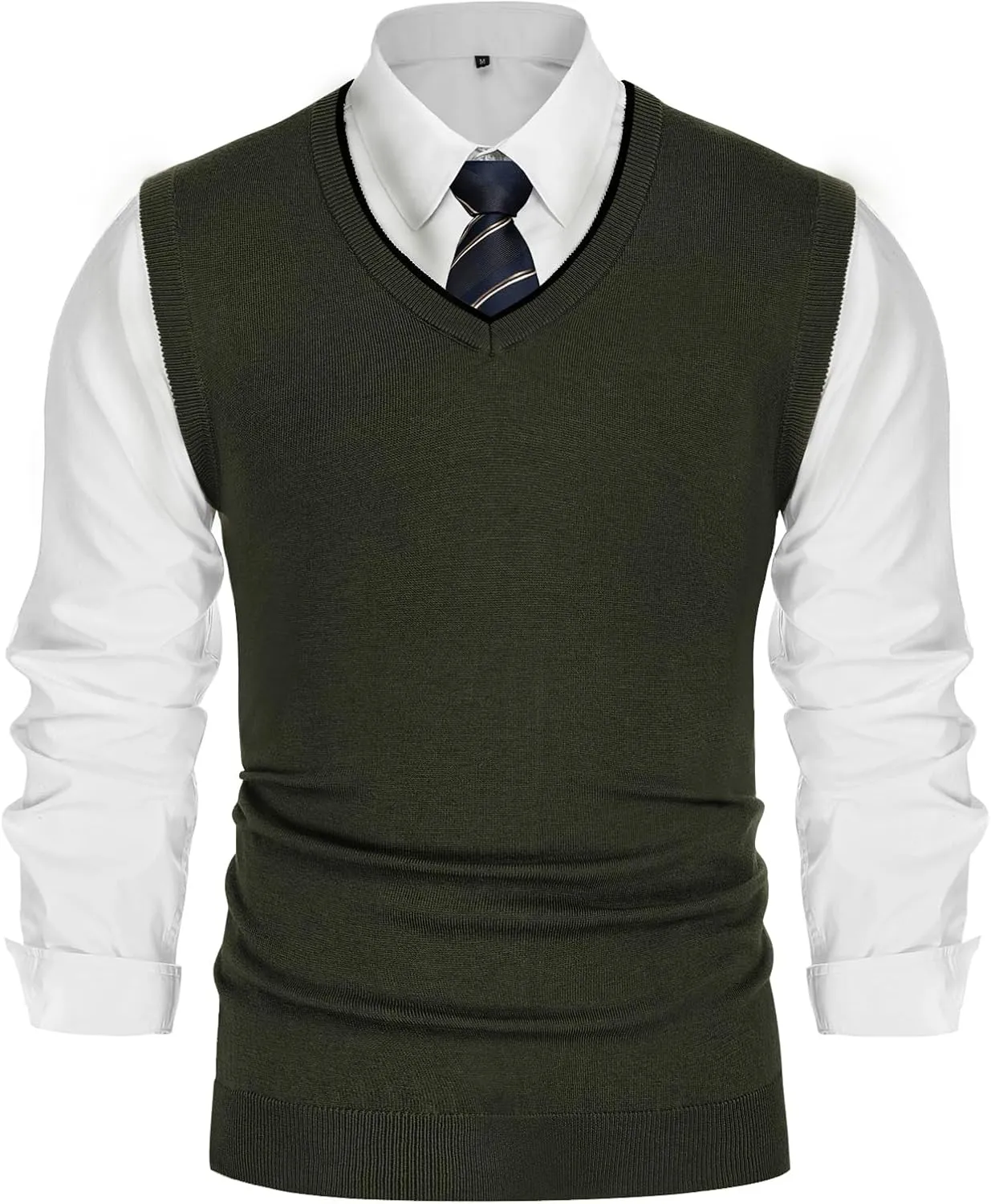 PJ PAUL JONES Mens Sweater Vest Wool Blended Knitted Vest Sweaters V-Neck Sleeveless Pullover Vests
