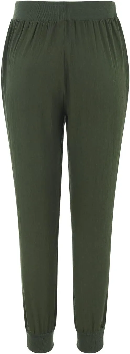 PTOLOCIF Linen Pants Women Wide Leg Casual Palazzo Pants Cotton Linen Lounge Beach Trousers Summer Boho Pant with Pockets