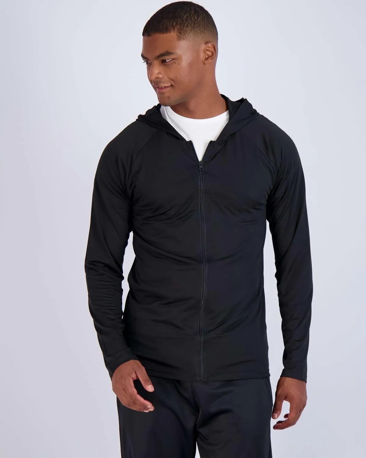 Real Essentials 3 Pack: Mens Dry-Fit Long Sleeve Full Zip Hoodie & Jacket- Athletic Running Jacket (Available in Big & Tall)