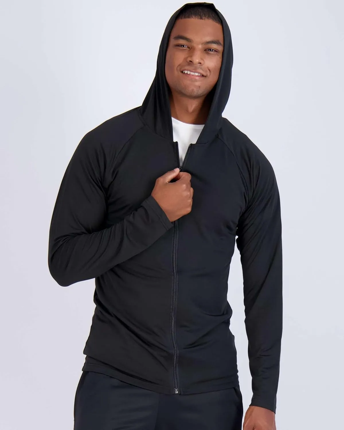 Real Essentials 3 Pack: Mens Dry-Fit Long Sleeve Full Zip Hoodie & Jacket- Athletic Running Jacket (Available in Big & Tall)