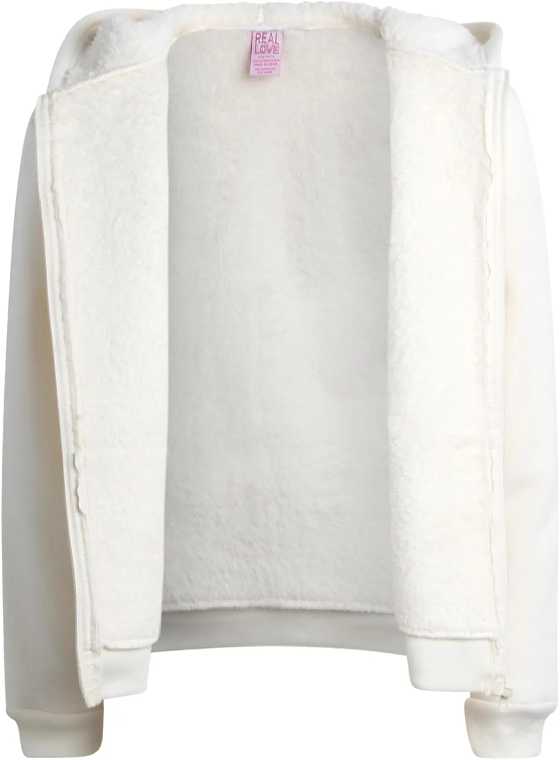 Real Love Girls' Sweatshirt - Heavyweight Fully Sherpa Lined Super Soft Plush Zip Hoodie - Winter Sweatshirt, 7-16