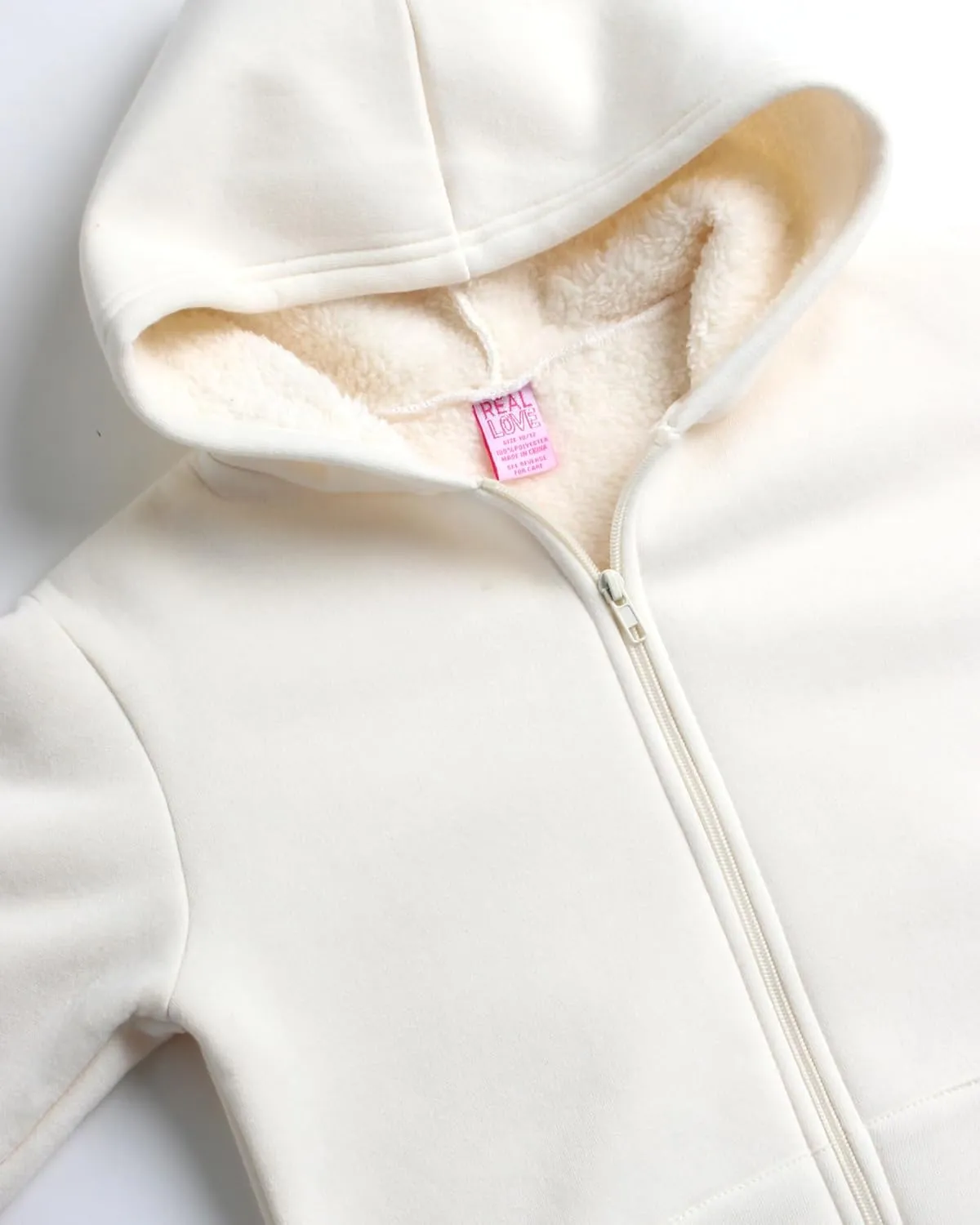 Real Love Girls' Sweatshirt - Heavyweight Fully Sherpa Lined Super Soft Plush Zip Hoodie - Winter Sweatshirt, 7-16