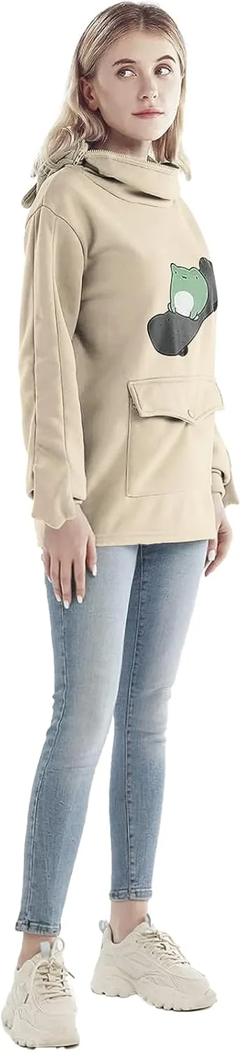 RGOSME Frog Hoodie Teen Girls Cute Oversized Graphic Hoodies Women Sweatshirt Cosplay Costume Pullover Tops