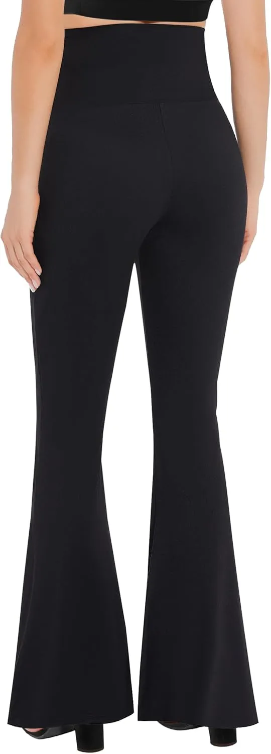 Rheane Maternity Secret Fit Leggings Over The Belly Buttery Soft Bell Bottom Pants with Pockets Maternity Pabts