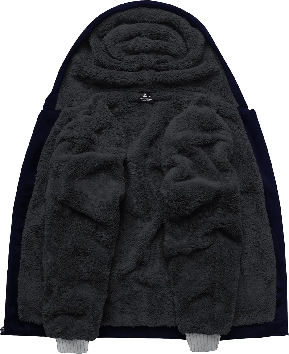 SCODI Hoodies for Men Heavyweight Fleece Sweatshirt - Full Zip Up Thick Sherpa Lined Hooded Jacket
