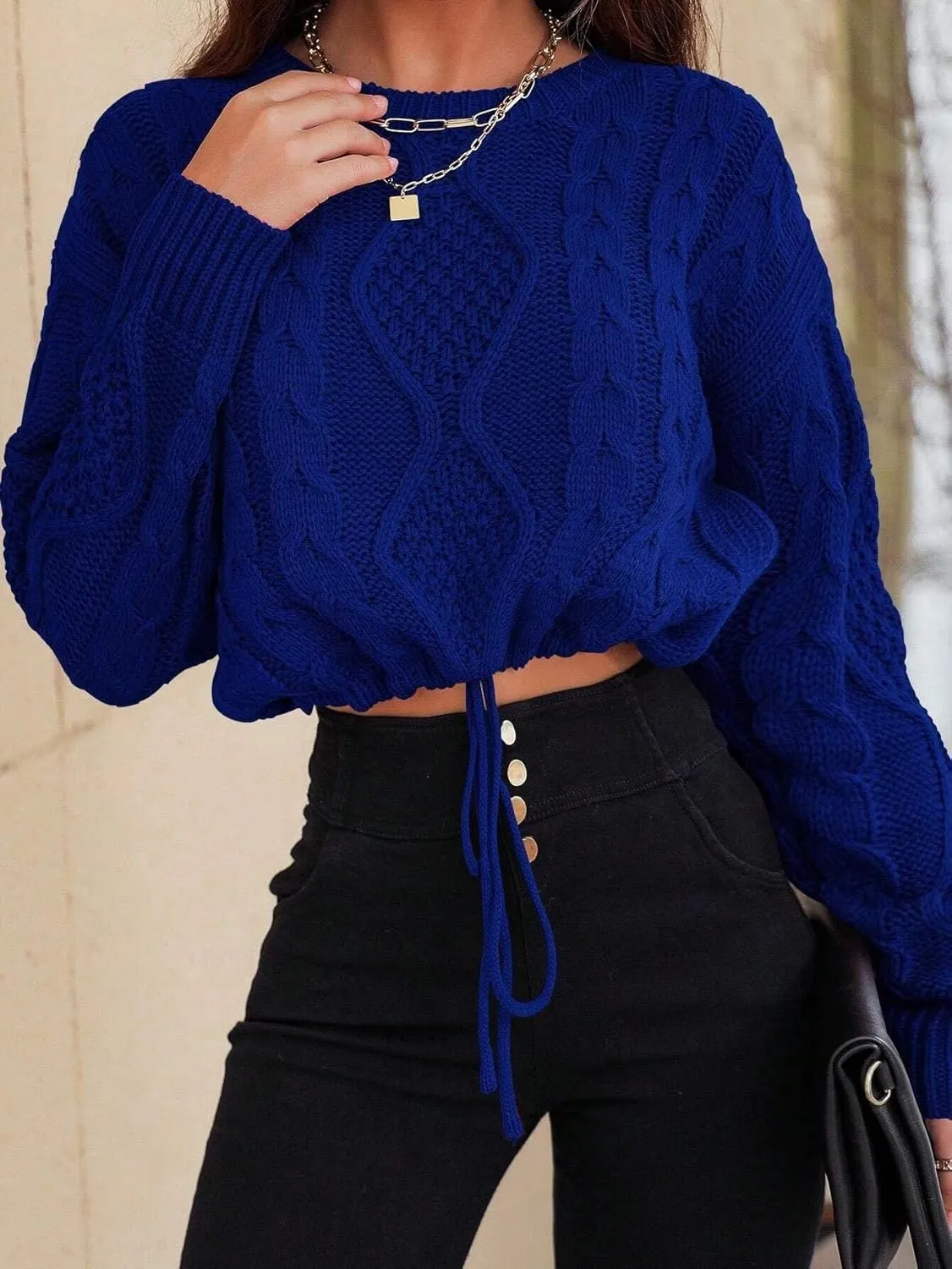 SISKIN Cropped Sweater for Women Fall,Long Sleeve Crop Top Women,Cable Knit Sweater Women,Fall Sweaters for Women Trendy