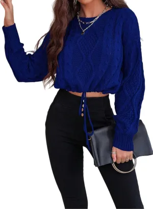 SISKIN Cropped Sweater for Women Fall,Long Sleeve Crop Top Women,Cable Knit Sweater Women,Fall Sweaters for Women Trendy