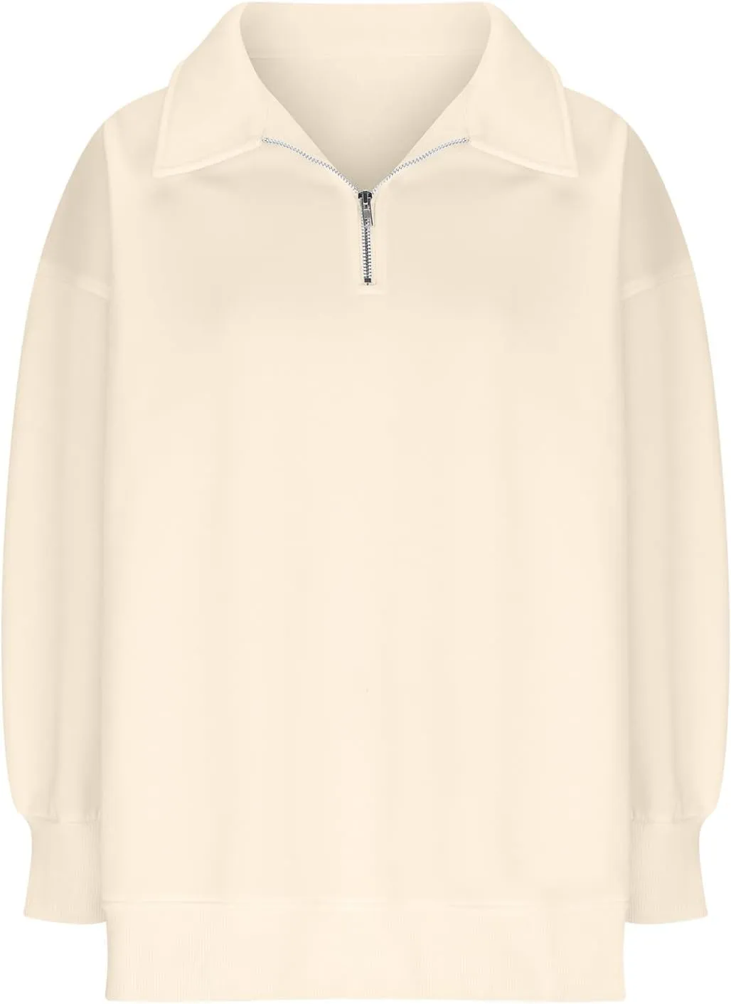 SMIDOW Oversized Sweatshirt For Women 1/4 Zip Up v Neck Fleece Pullovers Casual Loose Fall Fashion 2024 Teen Girls Clothes