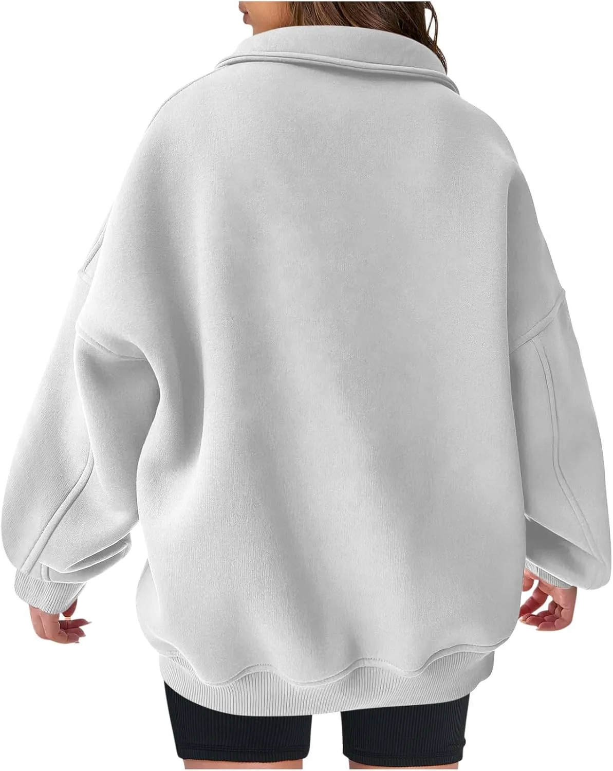 SMIDOW Oversized Sweatshirt For Women 1/4 Zip Up v Neck Fleece Pullovers Casual Loose Fall Fashion 2024 Teen Girls Clothes