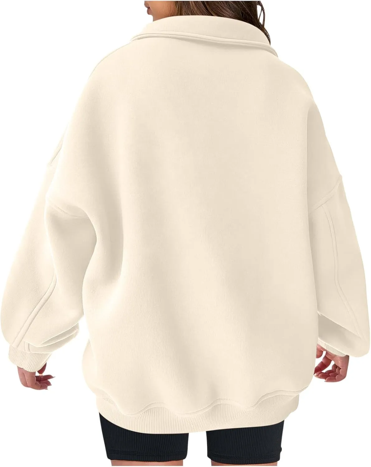 SMIDOW Oversized Sweatshirt For Women 1/4 Zip Up v Neck Fleece Pullovers Casual Loose Fall Fashion 2024 Teen Girls Clothes