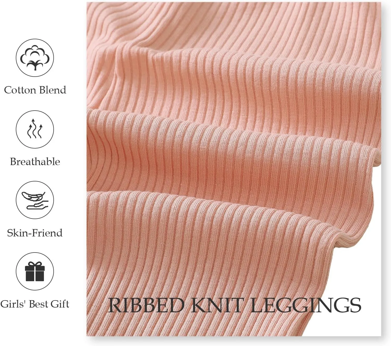 SOBOWO Baby Girl Leggings Pants Toddler Girls Solid Ribbed Pants 3 Pack Ruffle Bottoms Trouser Fall Winter Clothes 9M-3T