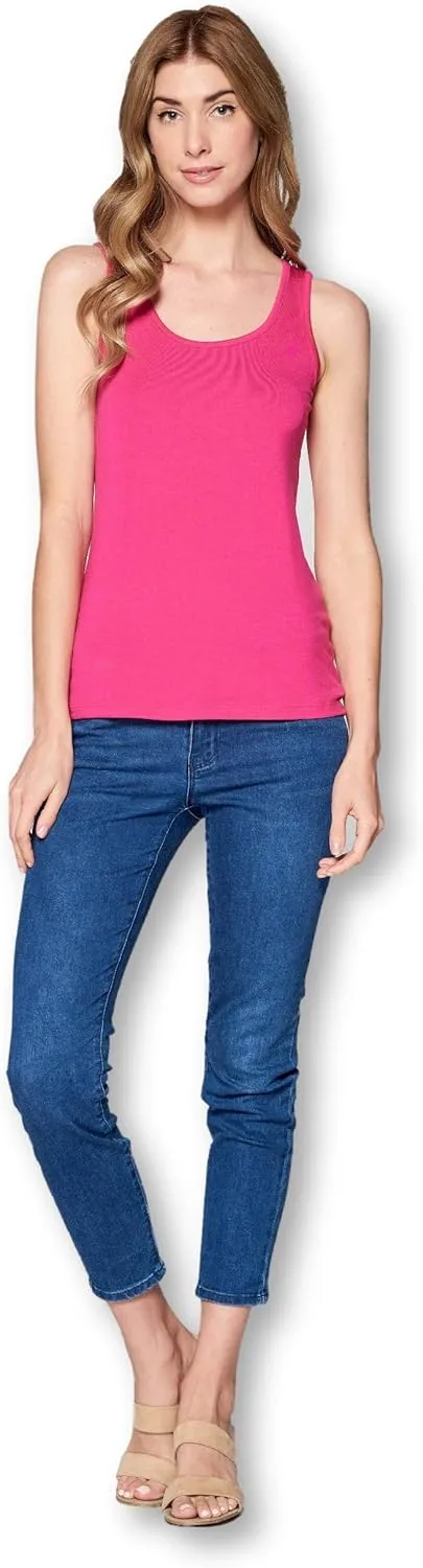 Solid Extra Soft Viscose Made from Bamboo Sleeveless Tank Top Undershirt for Women