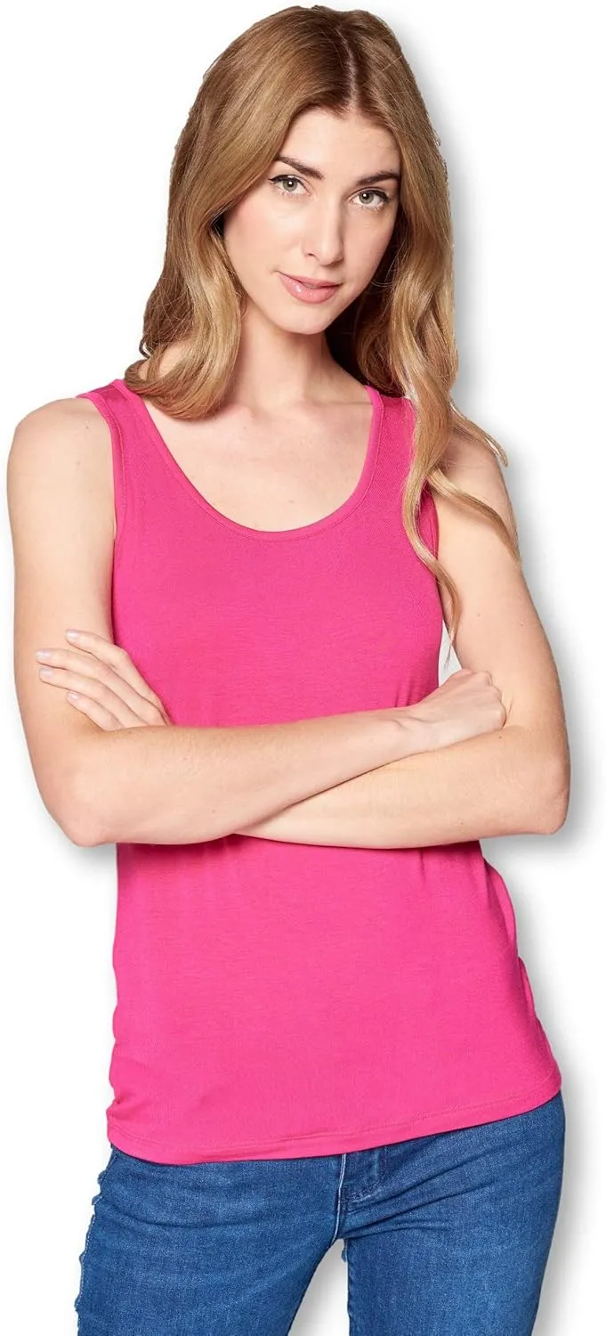 Solid Extra Soft Viscose Made from Bamboo Sleeveless Tank Top Undershirt for Women