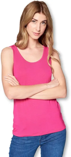 Solid Extra Soft Viscose Made from Bamboo Sleeveless Tank Top Undershirt for Women