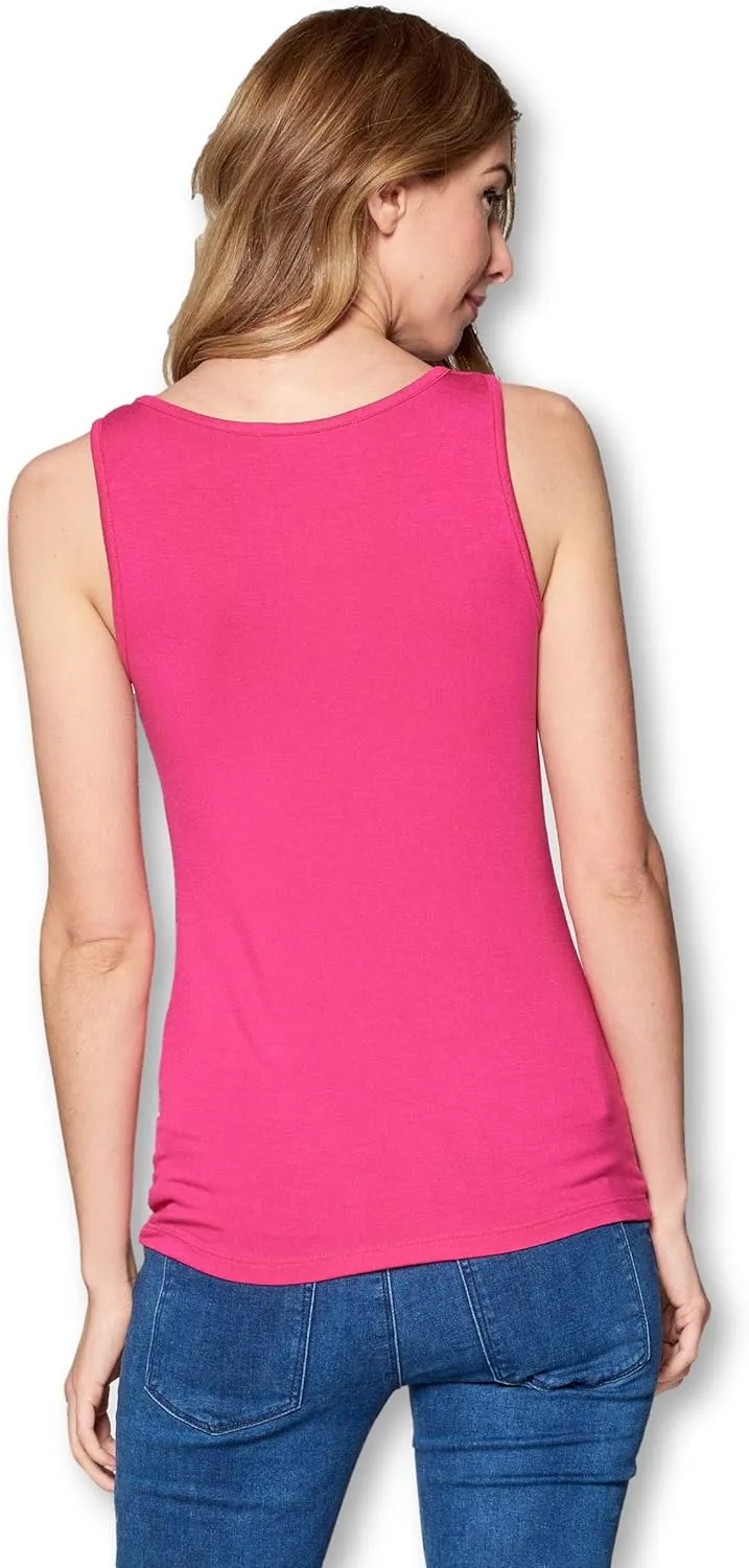 Solid Extra Soft Viscose Made from Bamboo Sleeveless Tank Top Undershirt for Women