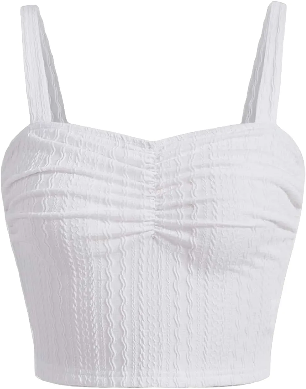 SOLY HUX Girl's Ruched Bust Casual Cami Crop Top Sleeveless Slim Fitted Camisole