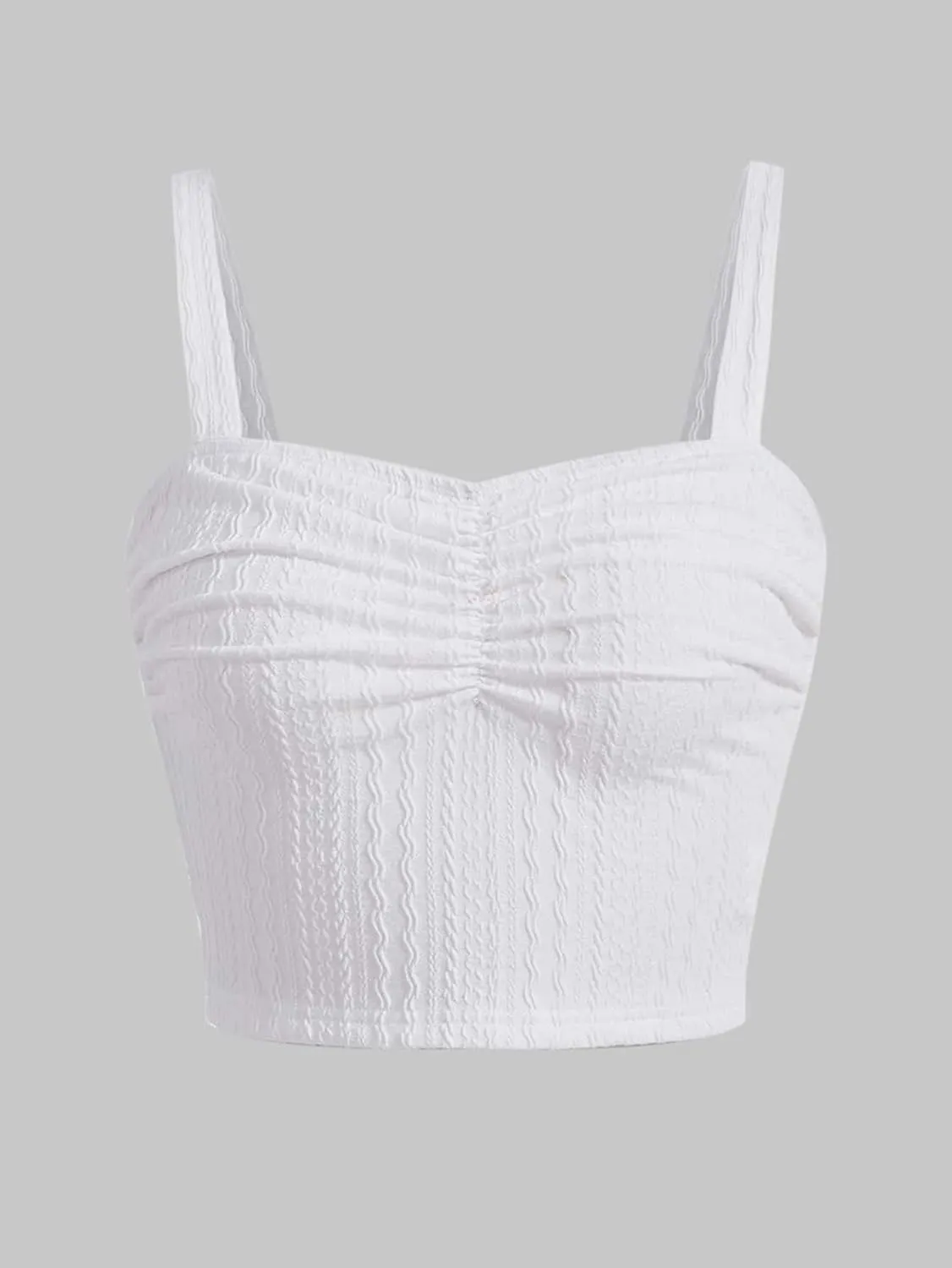 SOLY HUX Girl's Ruched Bust Casual Cami Crop Top Sleeveless Slim Fitted Camisole