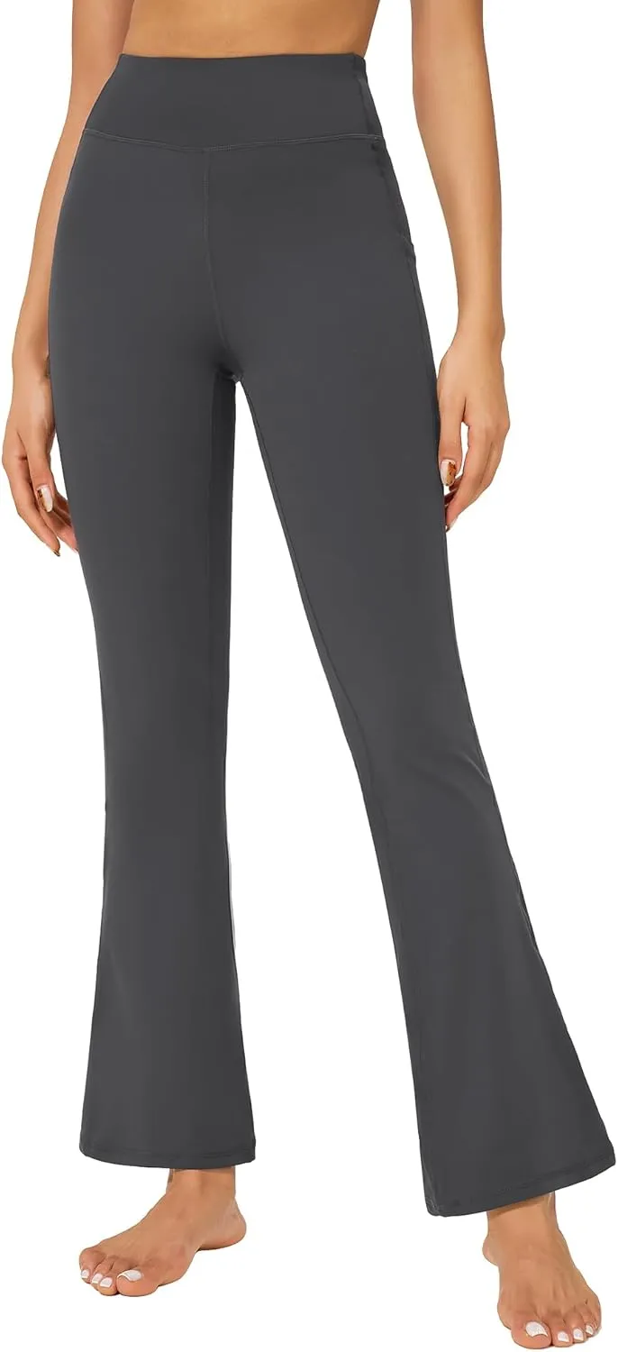 Stelle Bootcut Yoga Pants with Pockets for Women 30" Wide Leg Pants High Waist Tummy Control Workout Yoga Pants