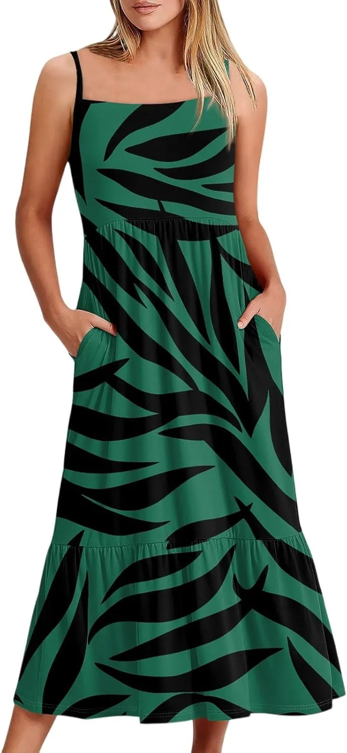 Summer Dresses for Women 2025 Vacation Casual Plus Size Maxi Sun Dress Trendy Flowy Beach Long Dresses