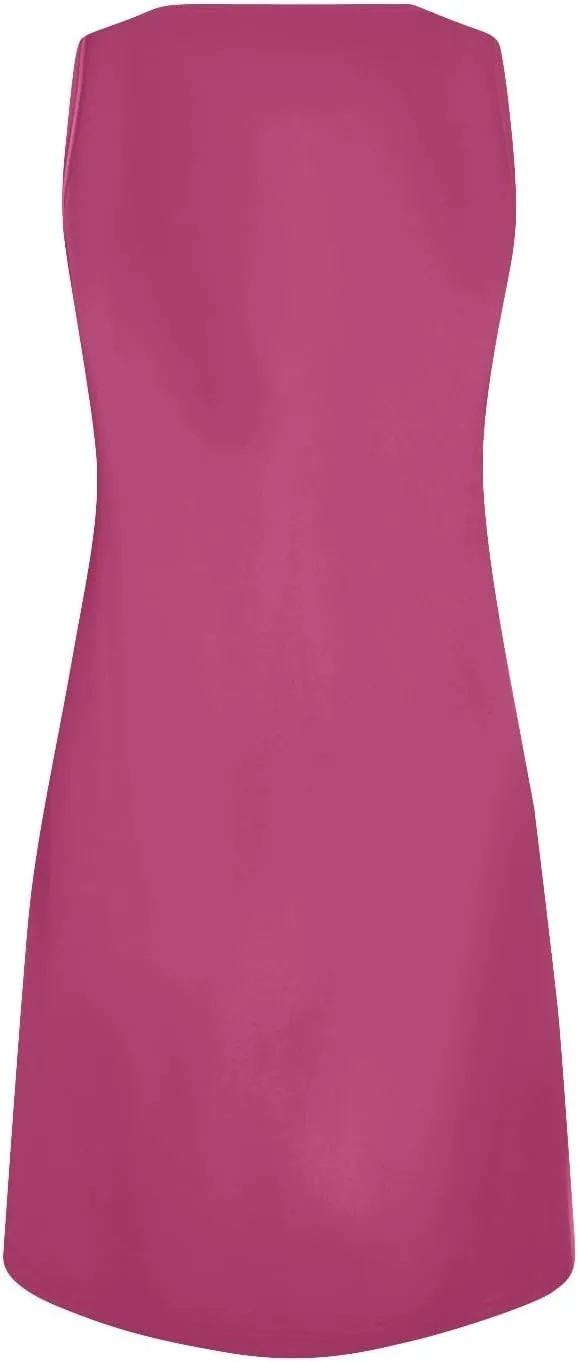 Summer Dresses for Women V-Neck Sundresses Sleeveless Loose Sleep Dress Beach Tank Dress Printed Casual T Shirt Dresses