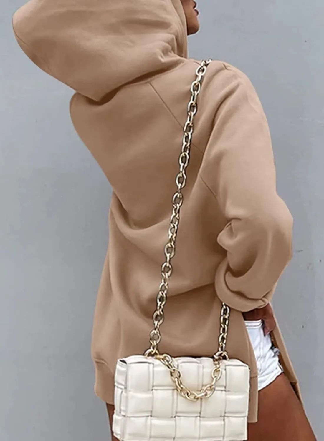 Syellowafter Women Oversized Hoodie Dress Pullover Winter Kangaroo Pocket Sweatshirt Fall Tops Casual Loungewear