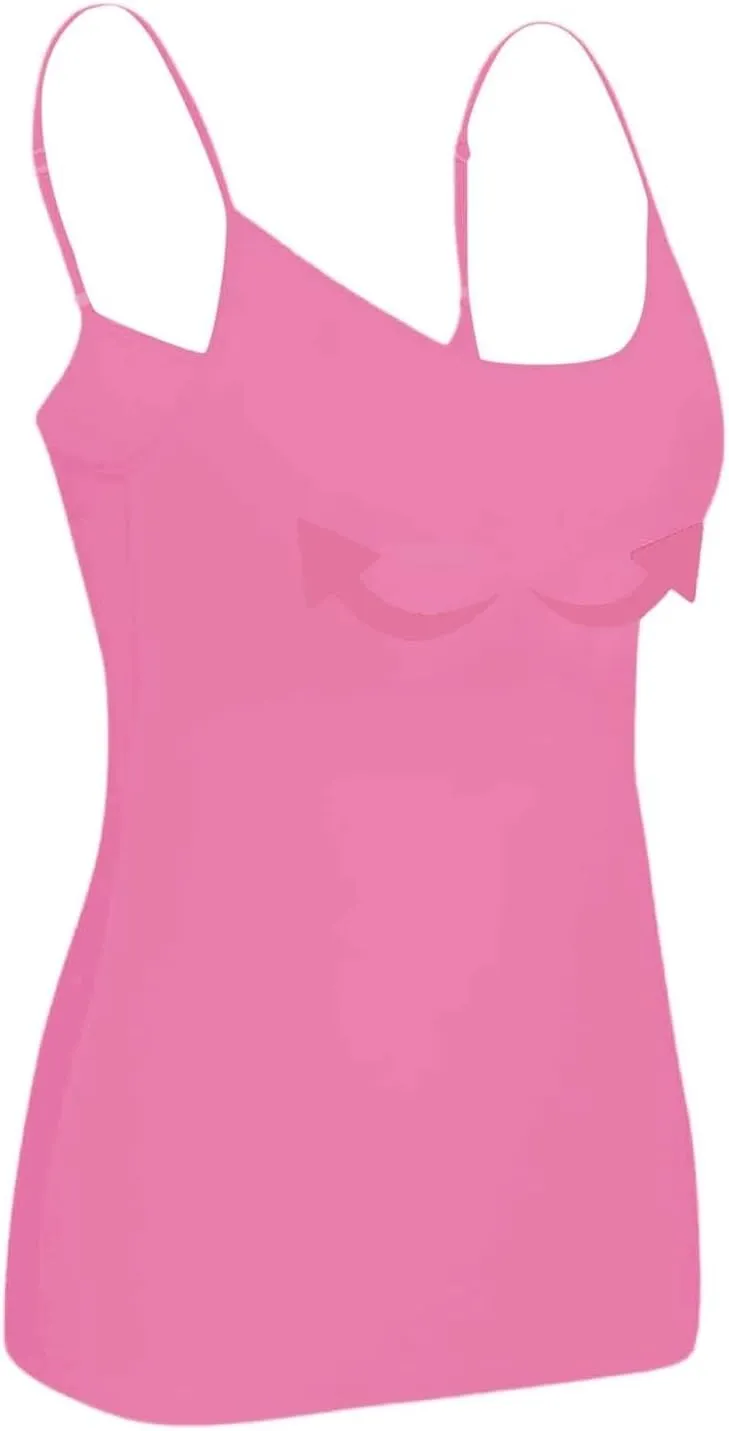 Tank Top with Built in Bra for Women Sports Cami Shirts Spring Summer Workout Camisoles Sleeveless Bras Under Clothes
