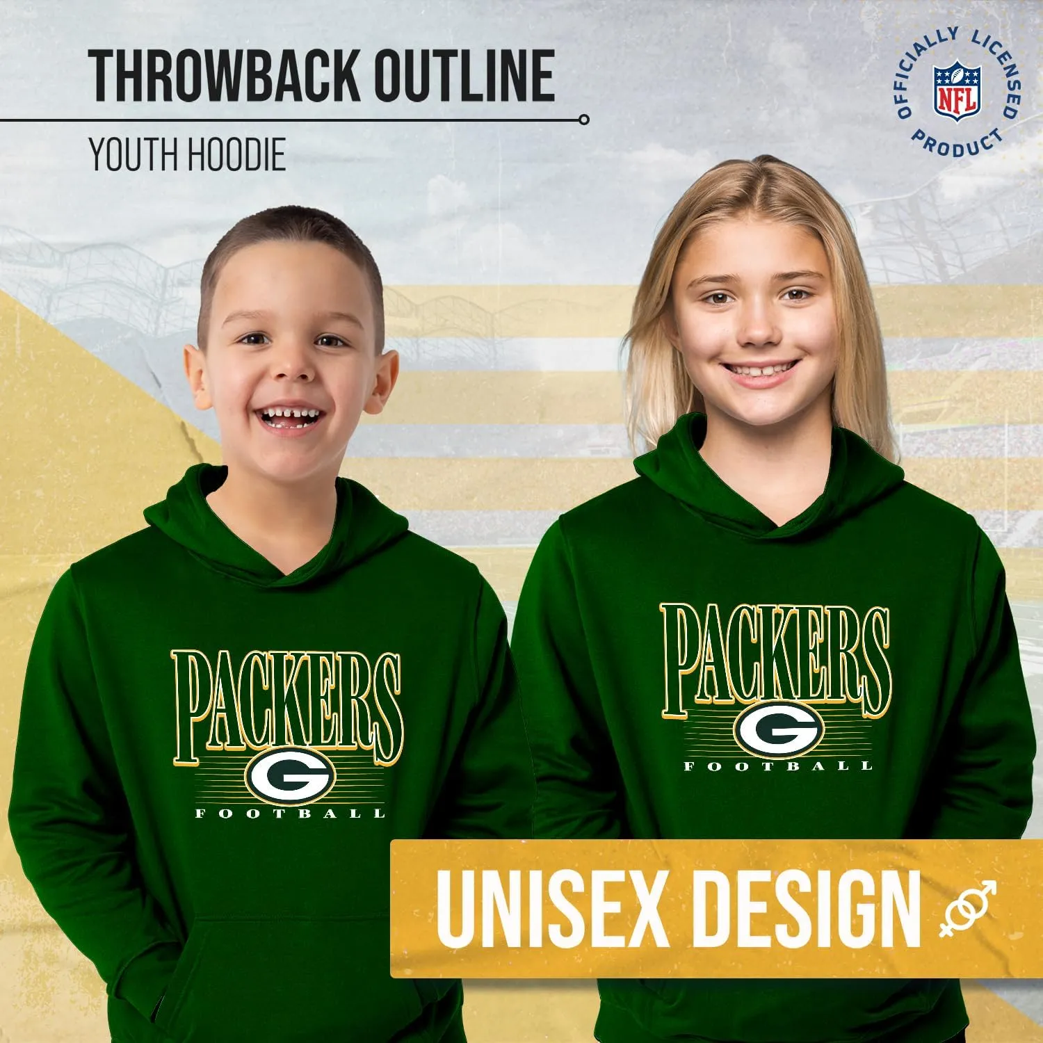 Team Fan Apparel NFL Youth Overtime Blueprint Football Fleece Hooded Sweatshirt, For Boys and Girls, Pro Hoodie Pullover