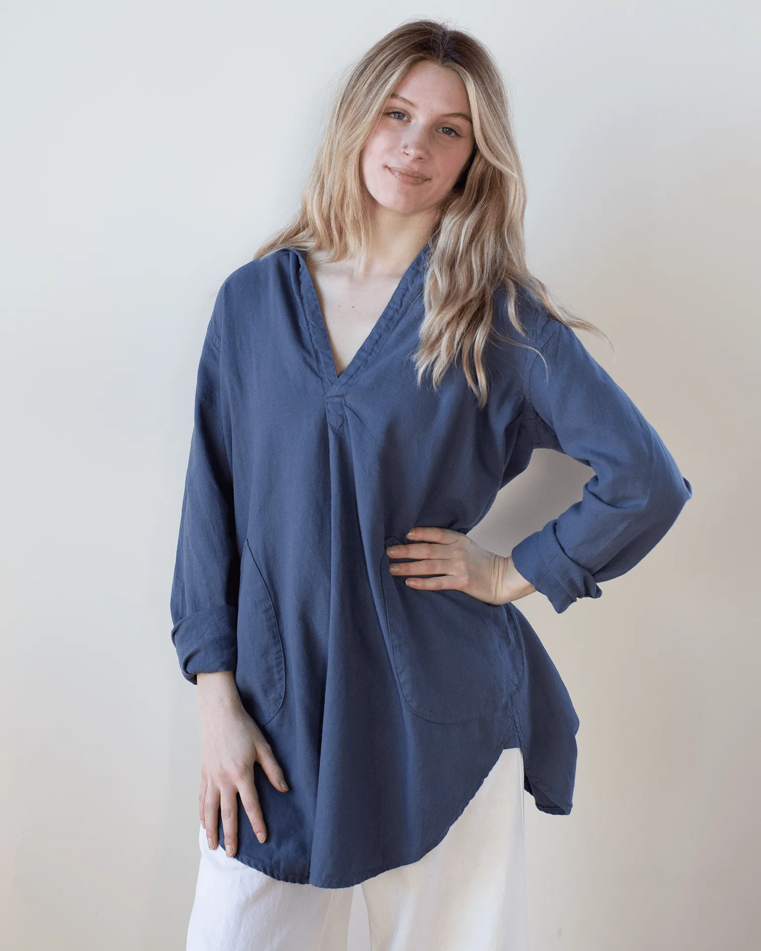 Teton Tunic - L/W Cotton Twill in Midnight