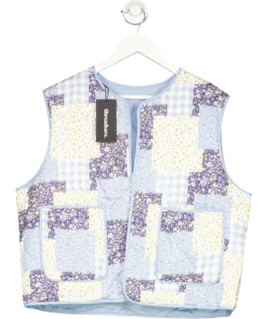 Threadbare Blue Cabos Floral Reversible Patchwork Gilet UK 14