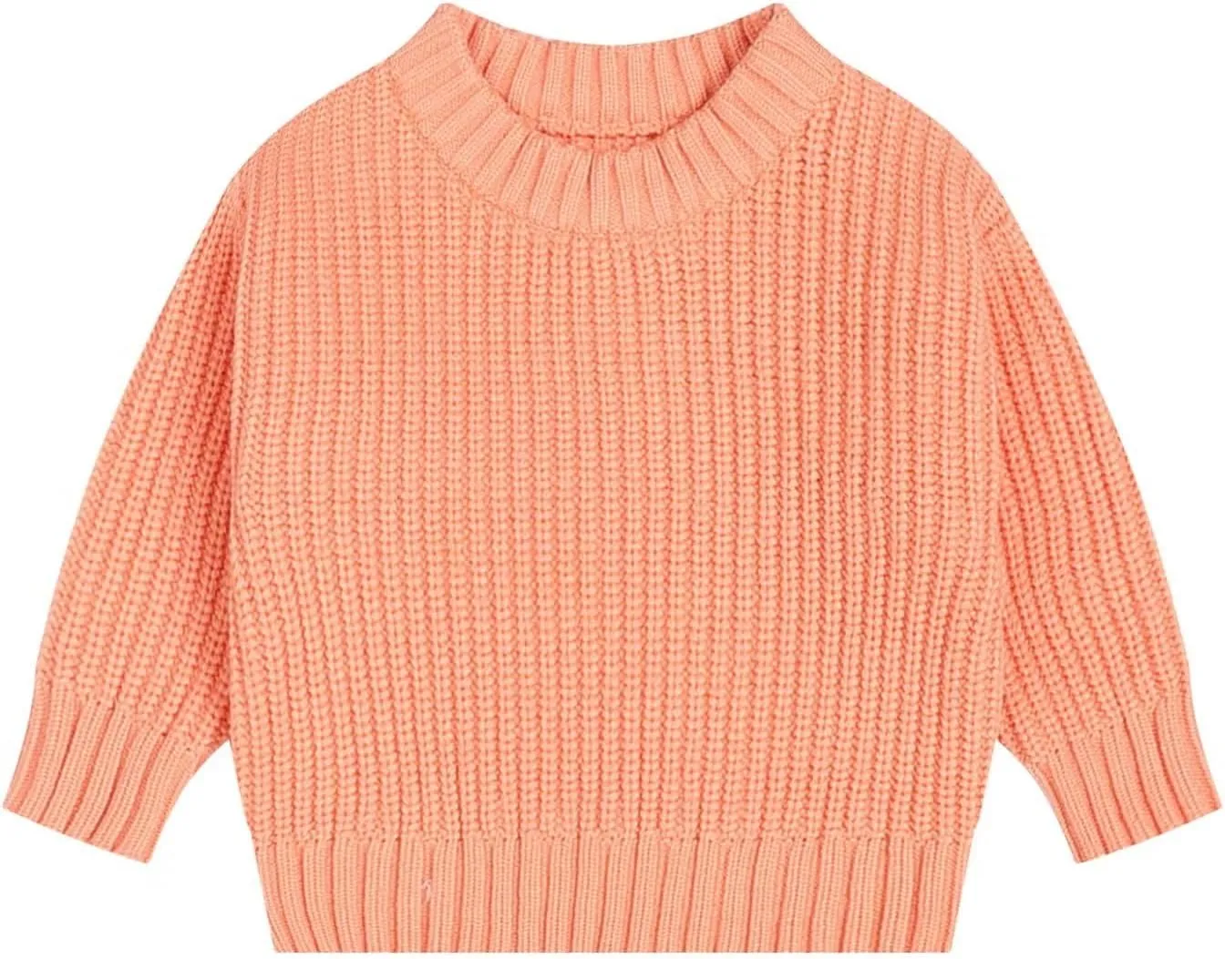 Toddler Baby Boys Girls Knitted Sweater Warm Soild Pullover Top Autumn Winter Outfits