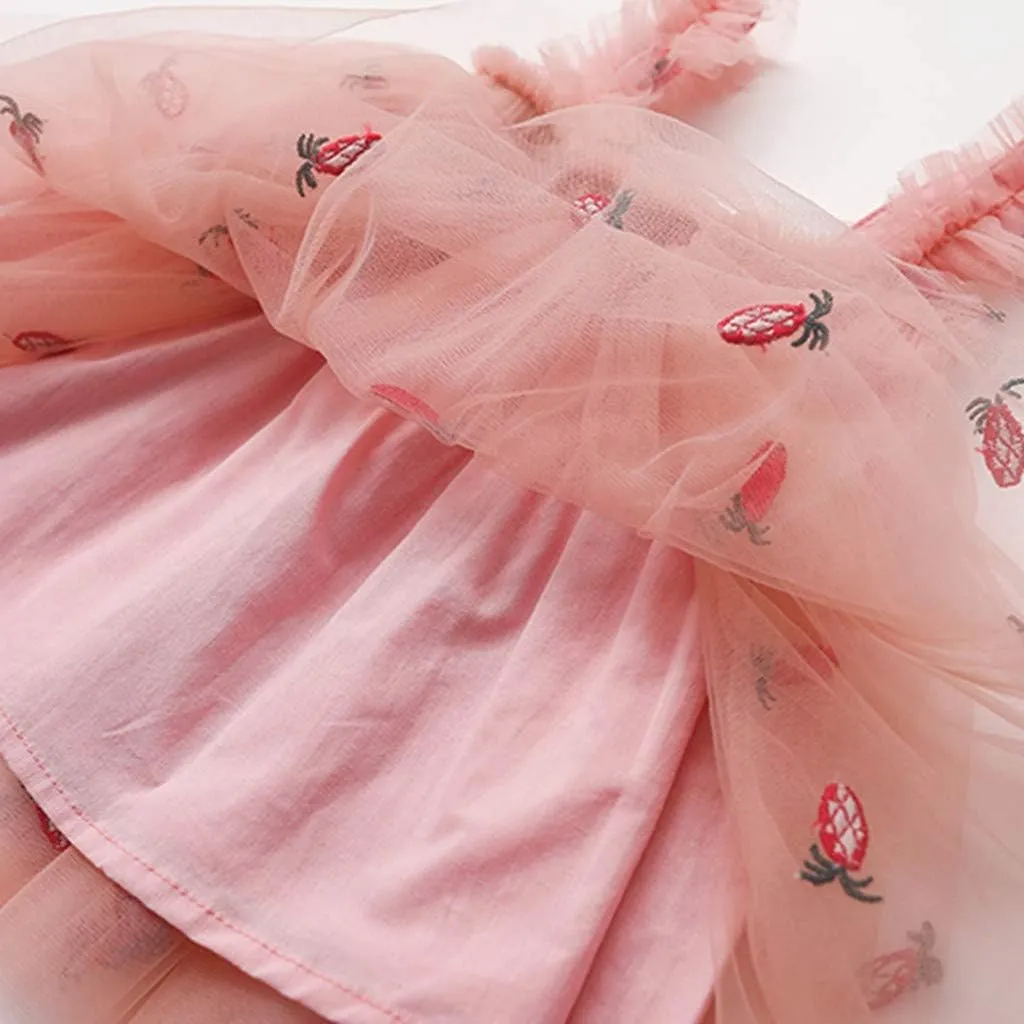 Toddler Baby Girl Tutu Dress Floral Print Tulle Dress Little Girl Sleeveless Princess Dresses with Flower Headband