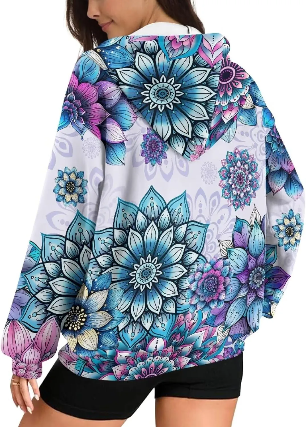 TODIYADDU Zip Up Hoodie for Women Fashion Sweatshirts with Pockets Oversized Jacket Drawstring Hoodies Y2k Winter Outfits