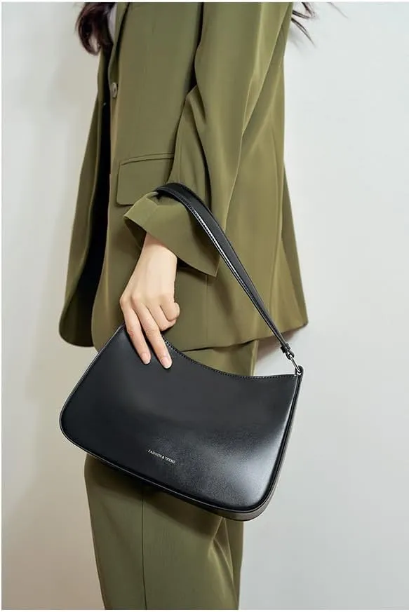 Top Grain Leather Shoulder Bags for Women Hobo Crescent Bag Handbags Purse