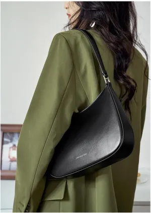 Top Grain Leather Shoulder Bags for Women Hobo Crescent Bag Handbags Purse