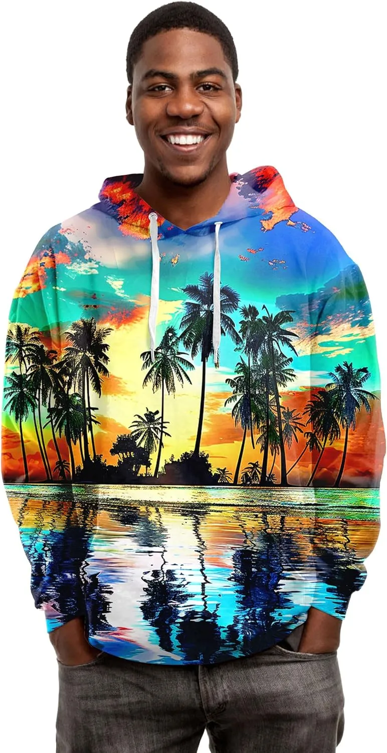 Unisex Cool 3D Fleece Liner Hoodies Upgrade Quality Pullover Novelty Print Sweatshirt With Front Pocket S-XXL
