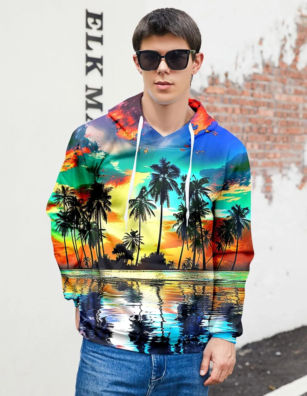 Unisex Cool 3D Fleece Liner Hoodies Upgrade Quality Pullover Novelty Print Sweatshirt With Front Pocket S-XXL