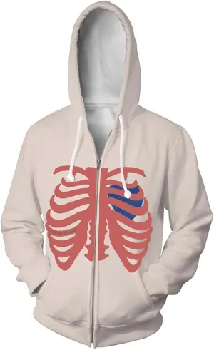 Unisex Skeleton Hoodie Novelty Graphic Zip Up Skull Hoodies for Men Women Oversized Hoodie Jacket Sweatshirt
