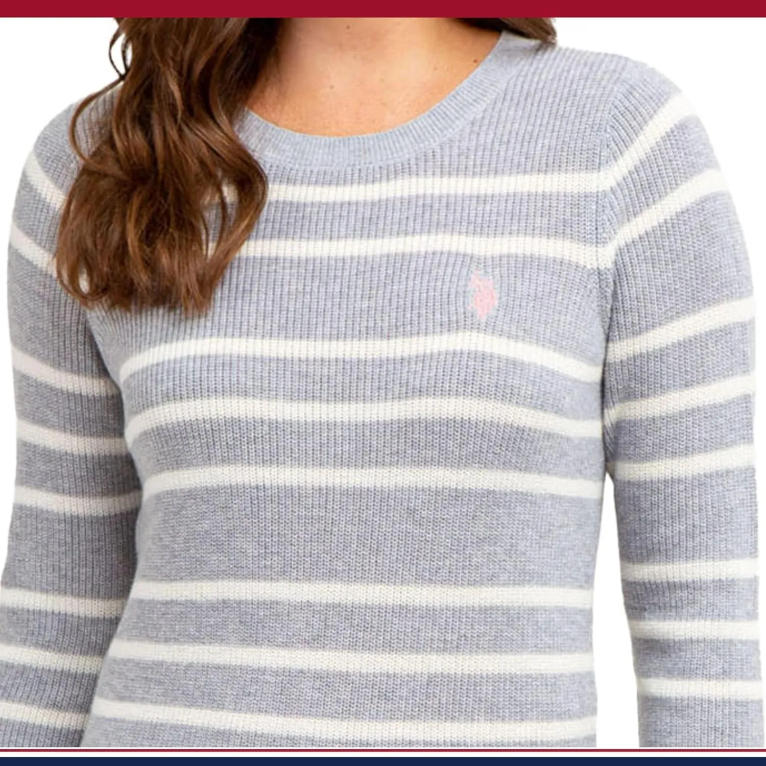 U.S. Polo Assn. Women's Crew Neck Sweaters  Raglan, Cable Knit & Striped