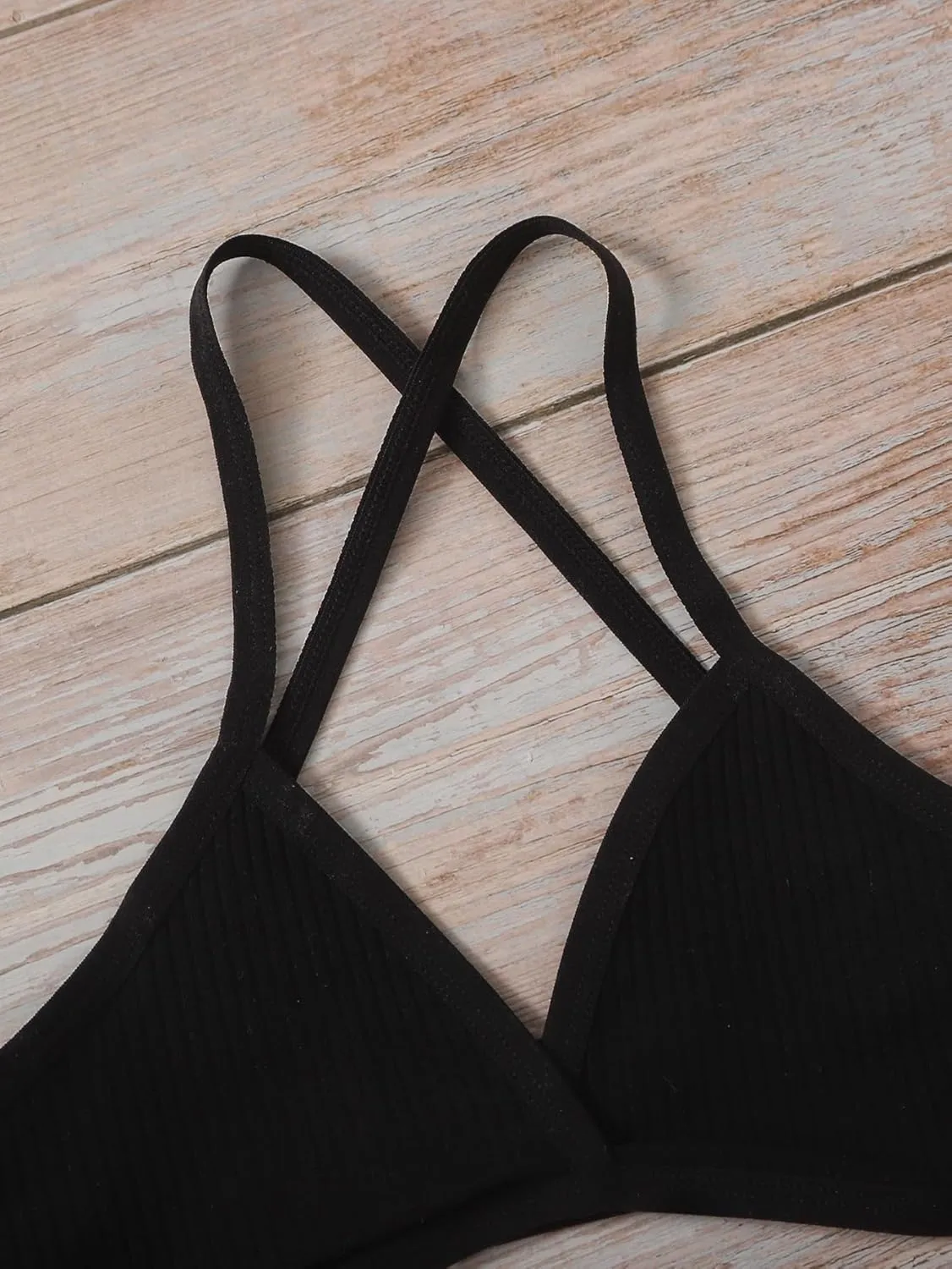 Verdusa Women's 5 Pack Criss Cross Back Bralette Top Ribbed Camisole Bra
