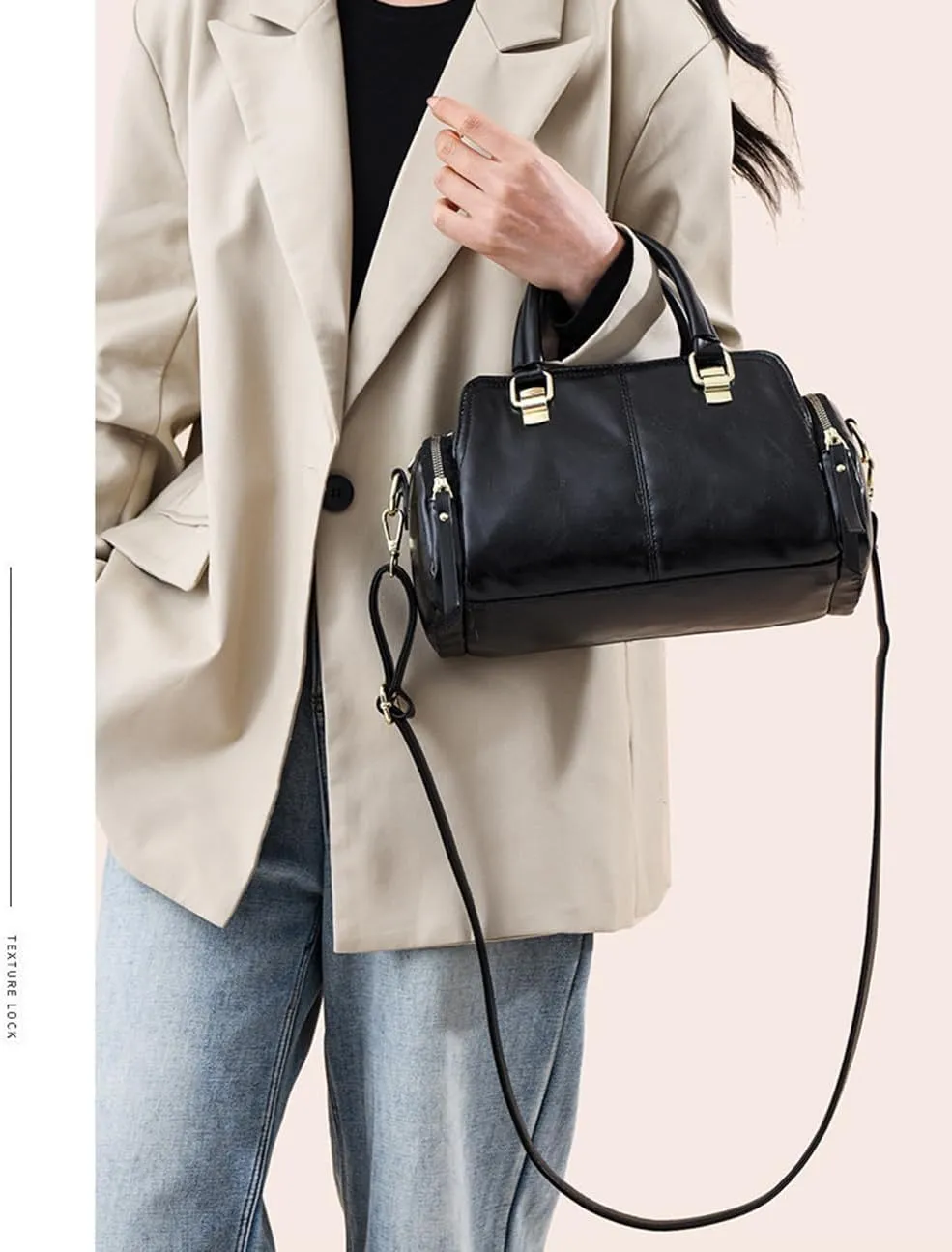 Vintage Leather Satchel Handbag for Women - Stylish Top Handle Crossbody Purse in Yellow