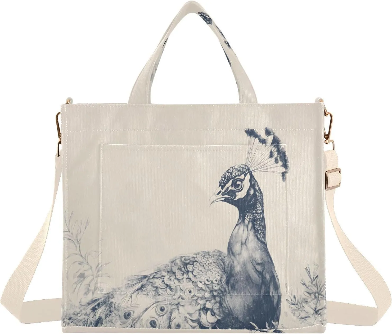 Vintage Peacock Women's Tote Handbags Top Handle Satchel Shoulder Bag Crossbody Bag